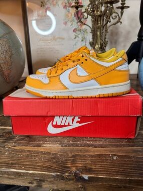 Nike Dunk Low Yellow and White Leather Sneakers